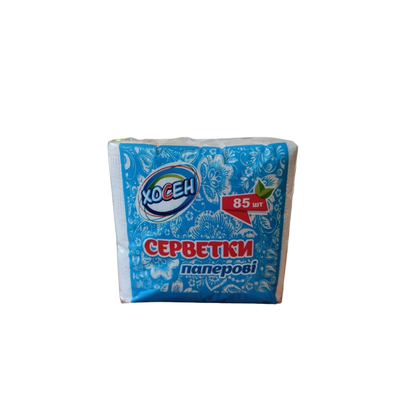 Серветка паперова 85 шт. біла ТМ "Хосен"